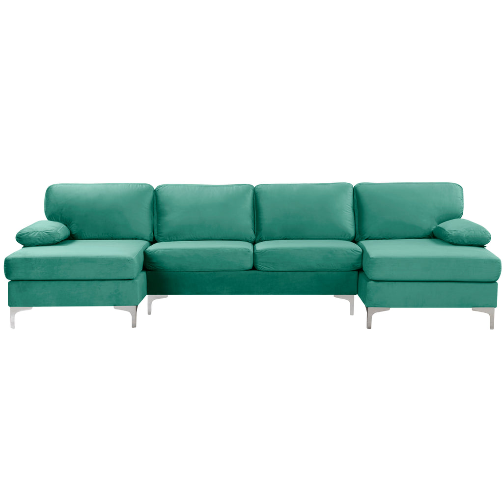 Amanda XL Modern Velvet Oversized Sectional Sofa Sofamania
