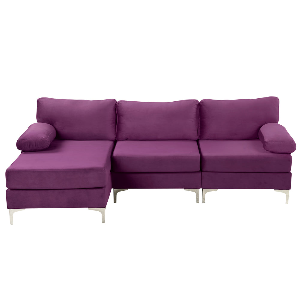 Amanda modern linen large sectional sofa discount